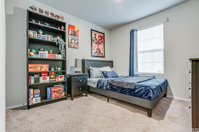 bedroom featuring carpet