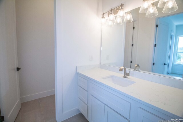 1255 Canyon Lk, Canyon Lake, TX 78133 - bathroom with vanity, tile patterned flooring, and baseboards