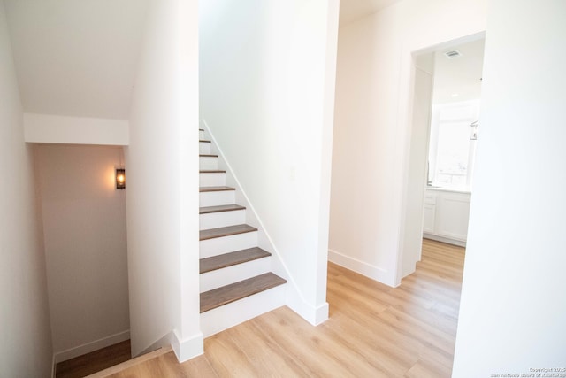 1255 Canyon Lk, Canyon Lake, TX 78133 - stairs with wood finished floors and baseboards