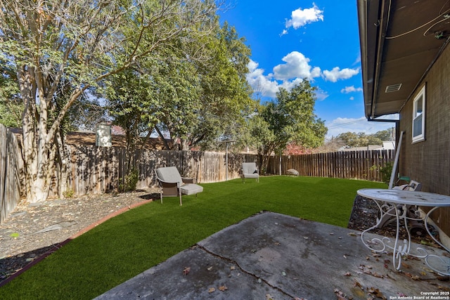 view of yard with a patio area