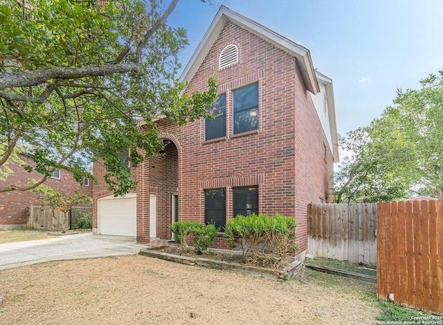 view of property featuring a garage