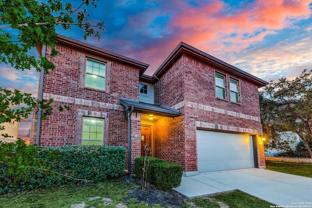 front of property featuring a garage