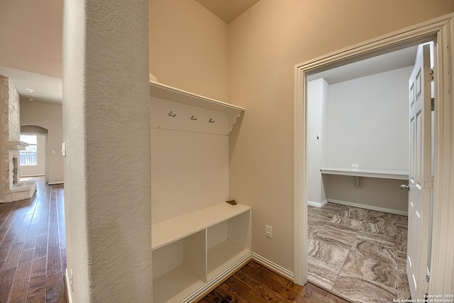 mudroom featuring hardwood / wood-style floors