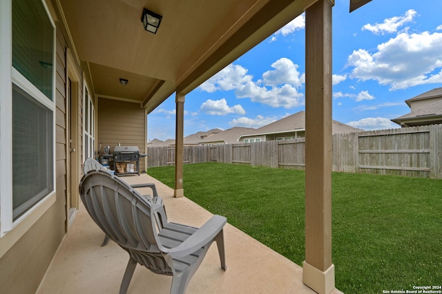 view of patio with grilling area