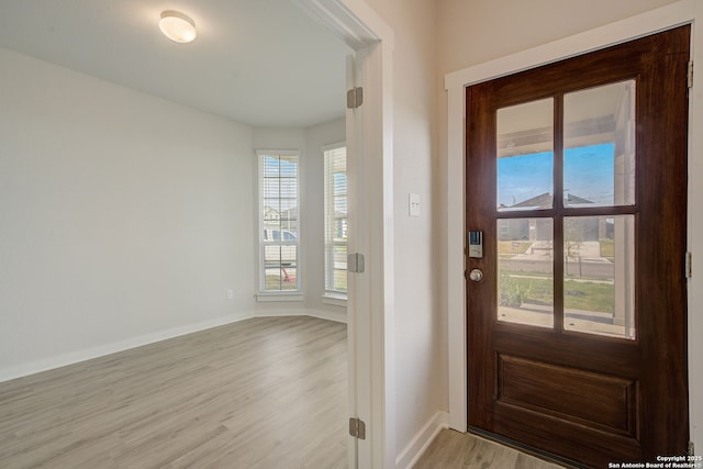 entrance foyer featuring light wood-type flooring