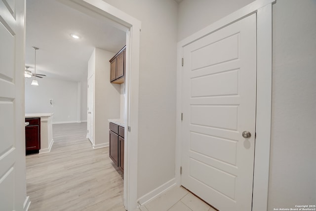 hall featuring light hardwood / wood-style floors