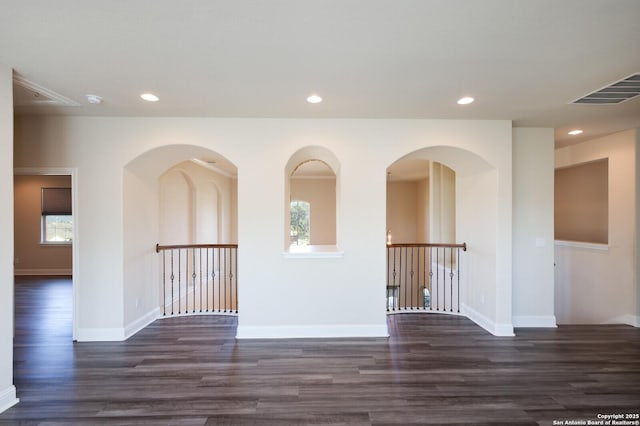 hall featuring dark hardwood / wood-style floors