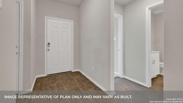 interior space featuring dark hardwood / wood-style flooring