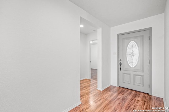 entrance foyer featuring light hardwood / wood-style flooring