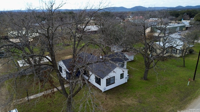 drone / aerial view with a mountain view