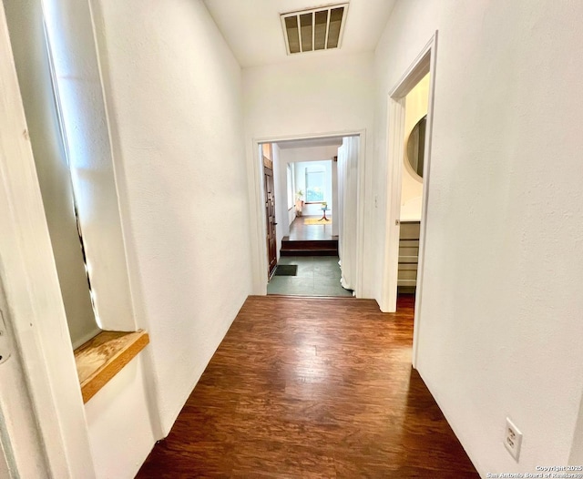 hall featuring dark hardwood / wood-style flooring