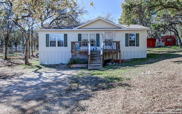 view of front of home featuring a deck