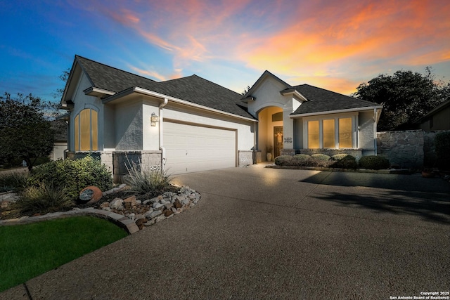 view of front of house featuring a garage