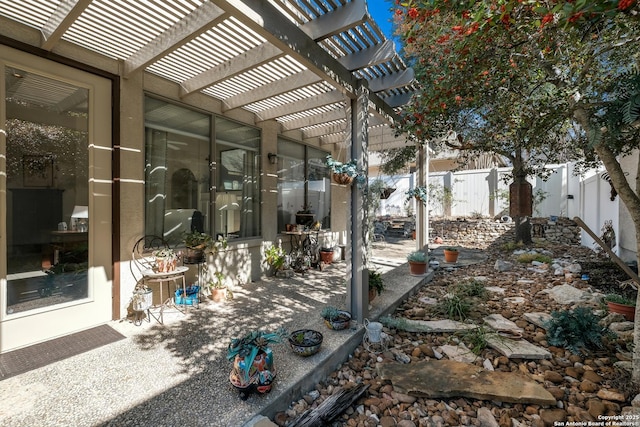 view of patio / terrace with a pergola