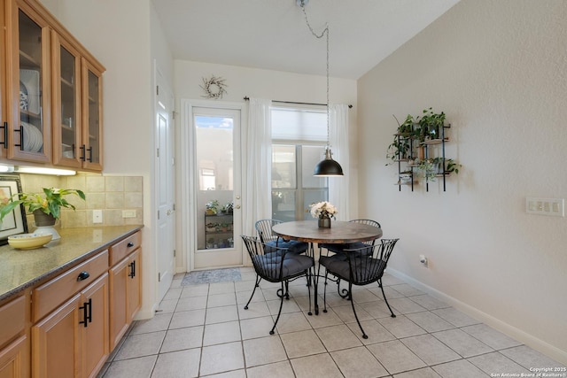 view of tiled dining area