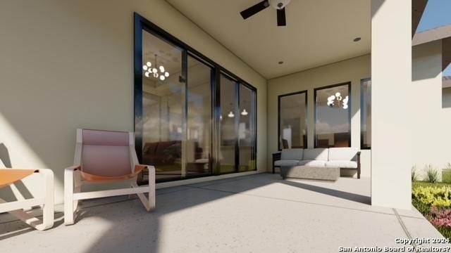 view of patio / terrace with ceiling fan