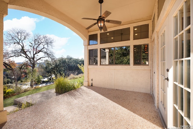 view of patio with ceiling fan