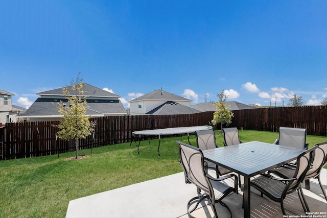 view of patio featuring a trampoline