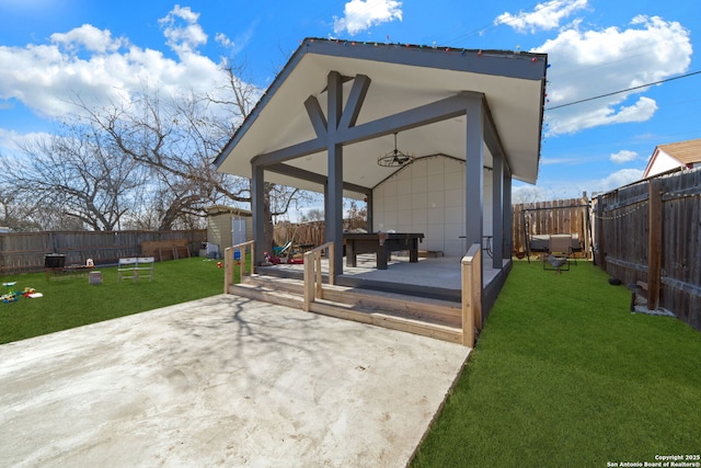 view of patio featuring a wooden deck