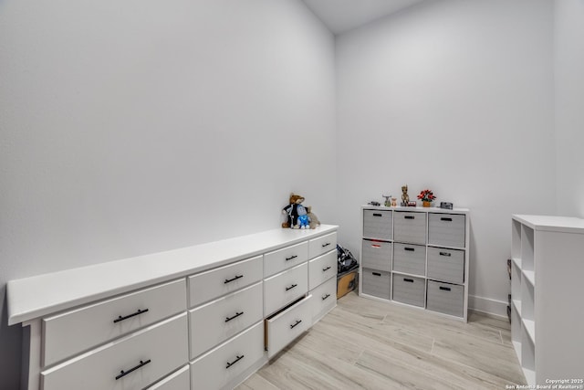 interior space with light hardwood / wood-style flooring