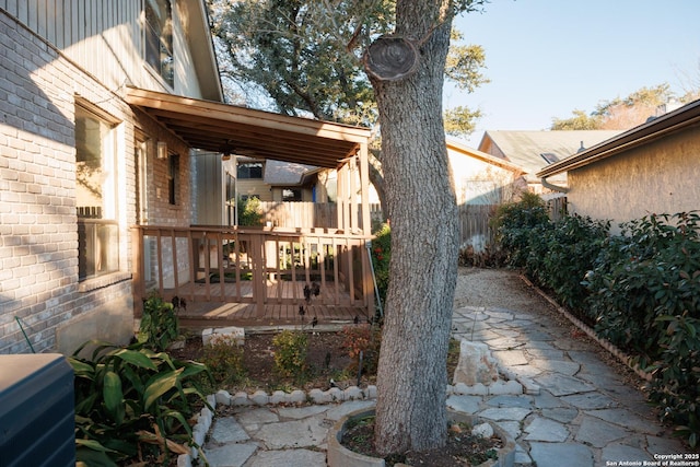 view of patio with a deck