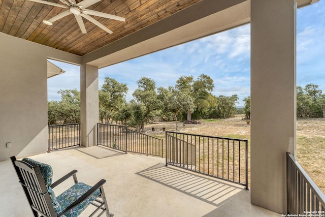 view of patio with ceiling fan