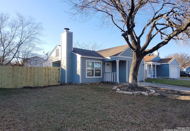 view of front facade with a garage