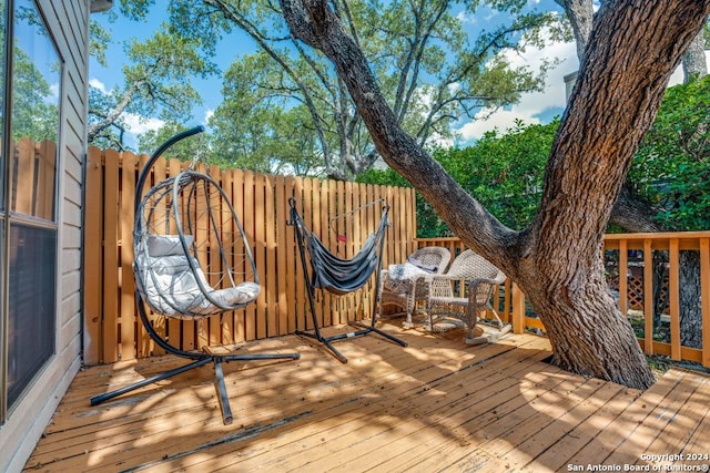 view of wooden deck