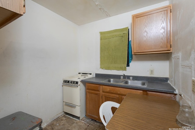 kitchen featuring sink and white electric stove