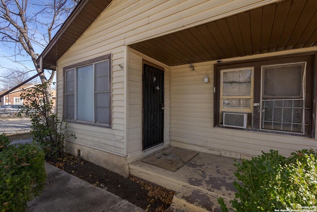 property entrance with cooling unit