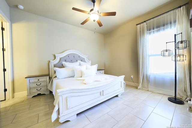 bedroom with ceiling fan