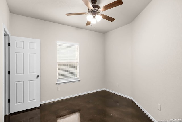 unfurnished room featuring ceiling fan