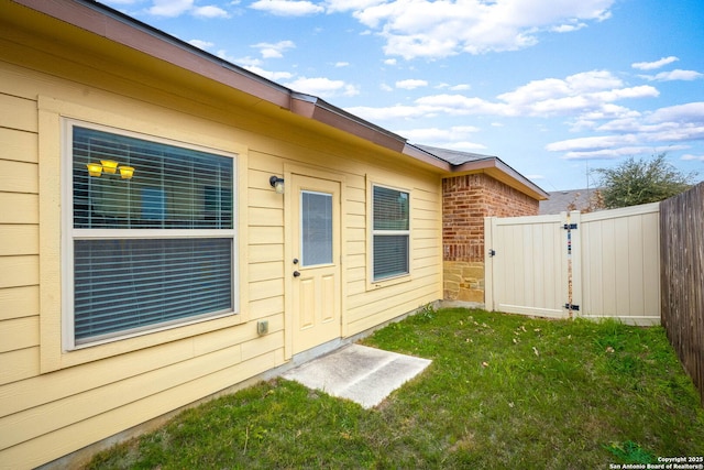 exterior space with a yard