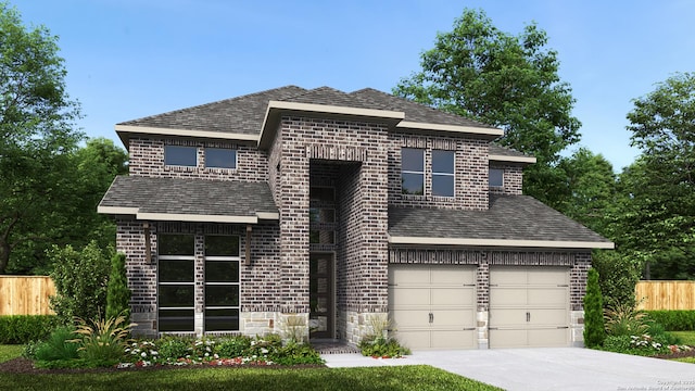 view of front of property featuring a garage