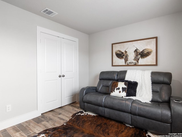 living room featuring wood-type flooring