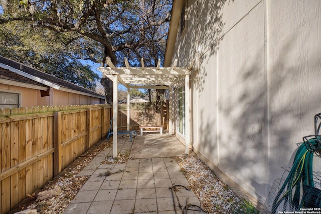 view of patio / terrace with a pergola