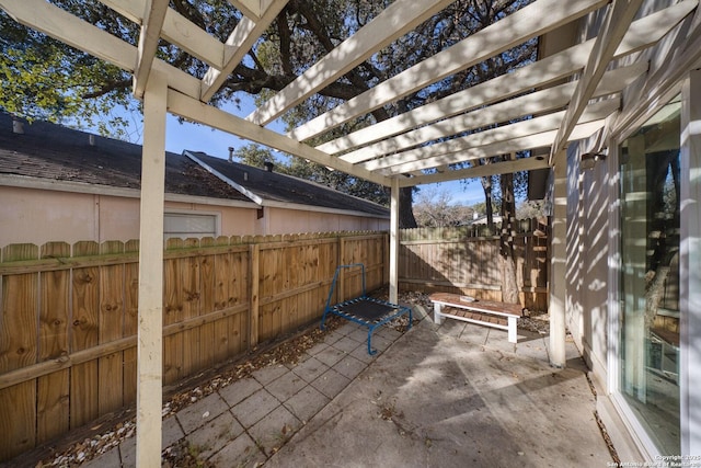 view of patio with a pergola