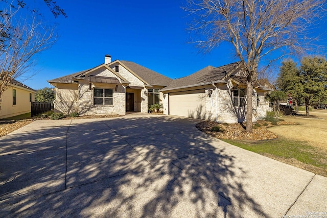 view of front of home with a garage