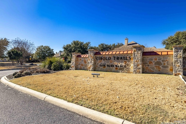 view of community sign