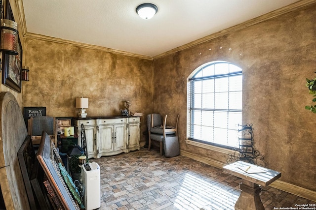 interior space featuring ornamental molding