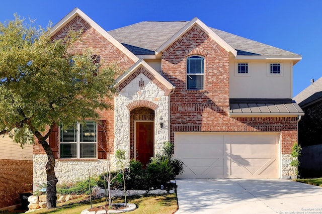 view of front of house with a garage