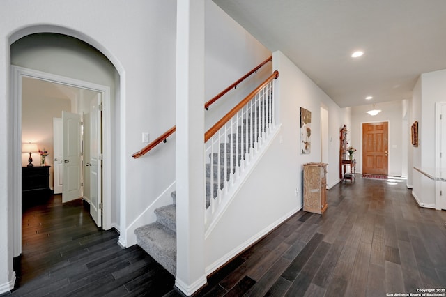 interior space featuring dark hardwood / wood-style flooring