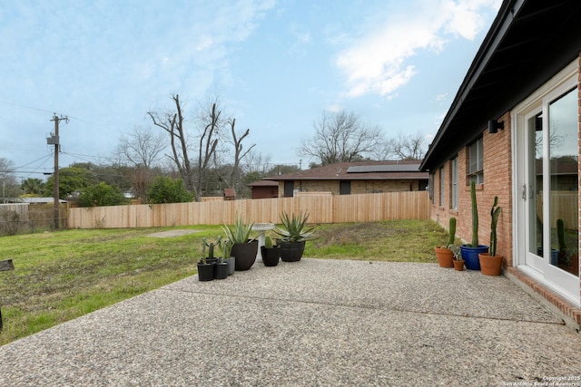 view of patio featuring a fenced backyard