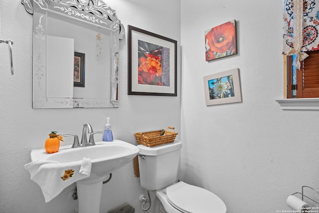 bathroom featuring sink and toilet