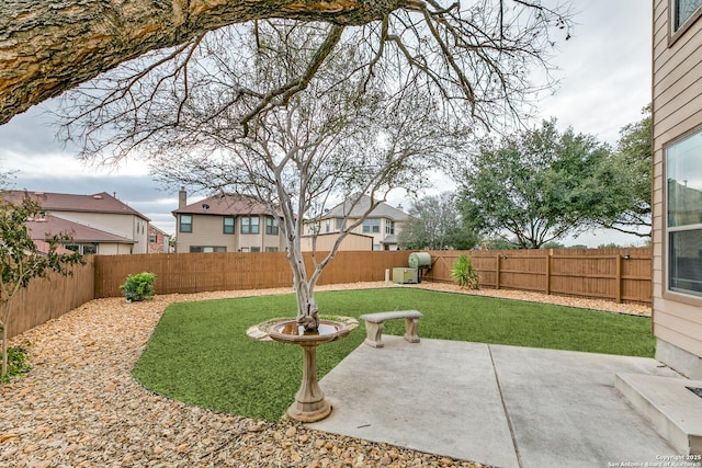 view of yard with a patio area