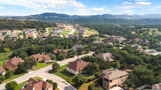 aerial view with a mountain view