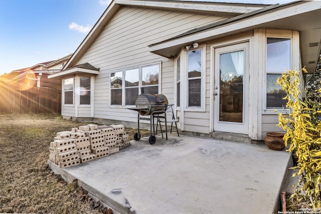 view of patio featuring grilling area