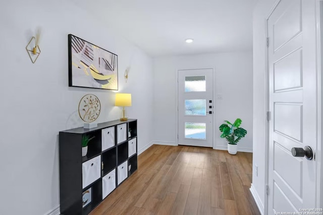 interior space featuring light wood-type flooring