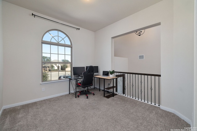 office featuring carpet flooring