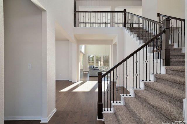 entrance foyer with dark wood-type flooring